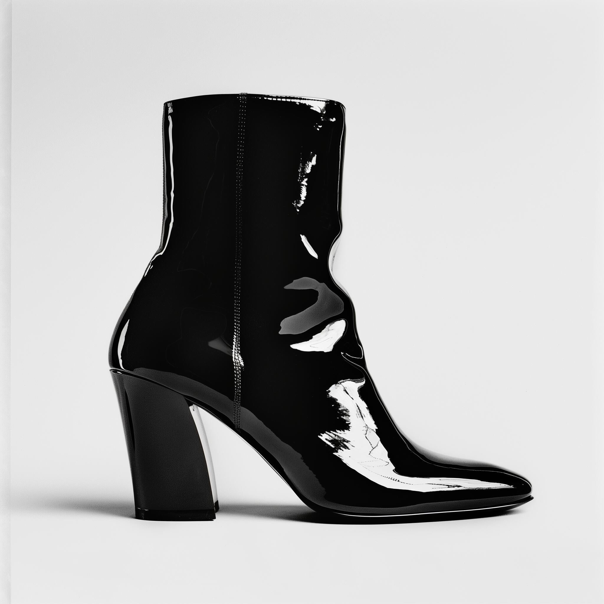 Luxe Black High Heel Leather Boots